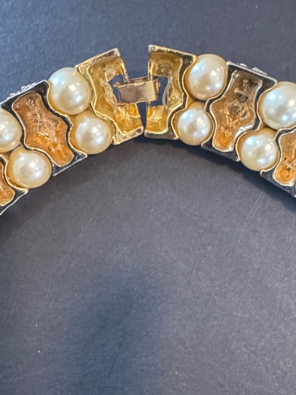Vintage Landau Jeweled Gold Choker Style Necklace - Picture 8 of 17